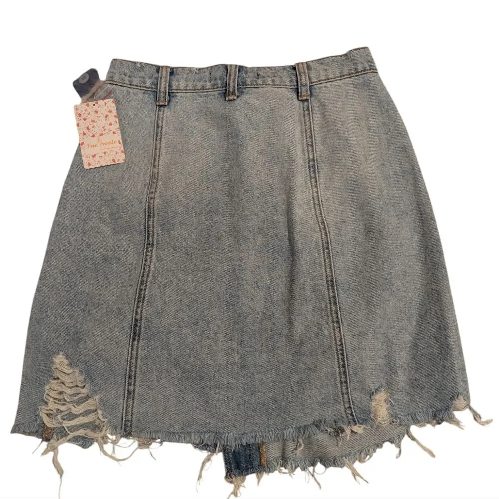 Free People Surfs up Wrap Denim Mini Skirt‎ nwt women's size 27